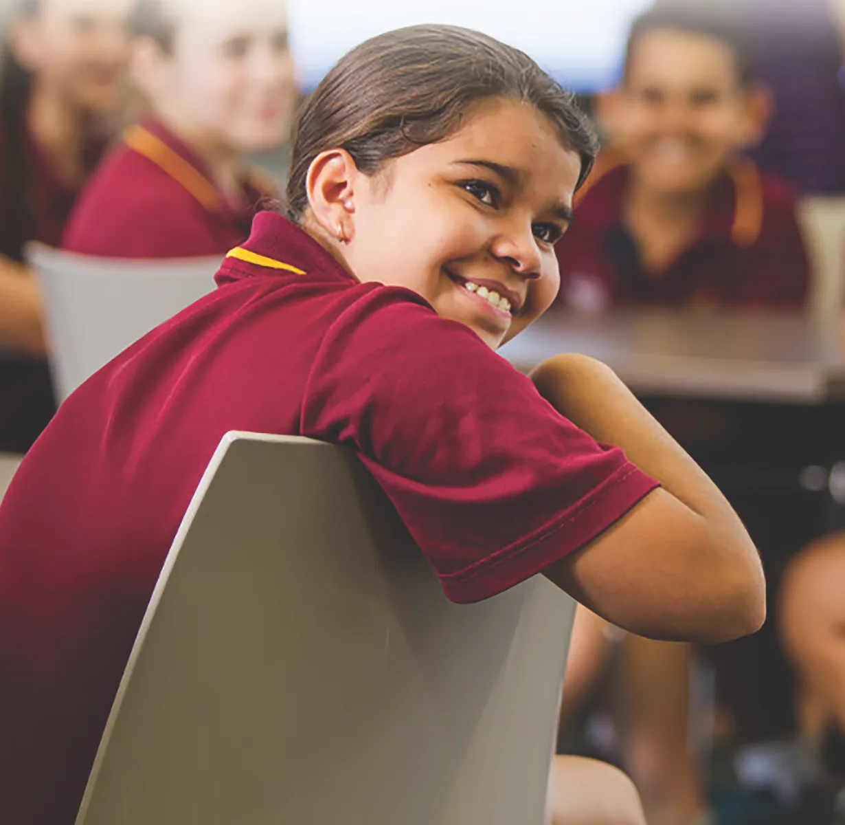 Student Smiling in School uniform Female